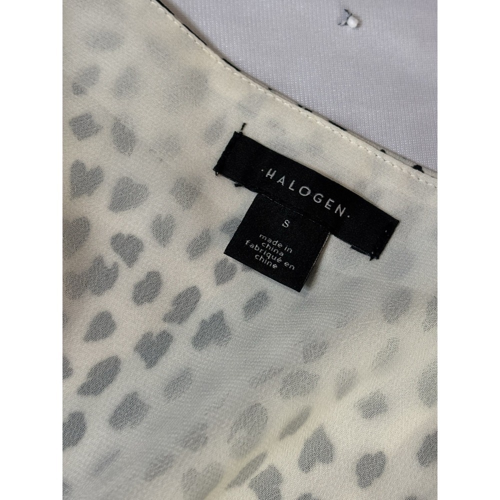 Halogen Sz S Dress Black And Cream V Neck Polyester Cheetah Print - Picture 3 of 5